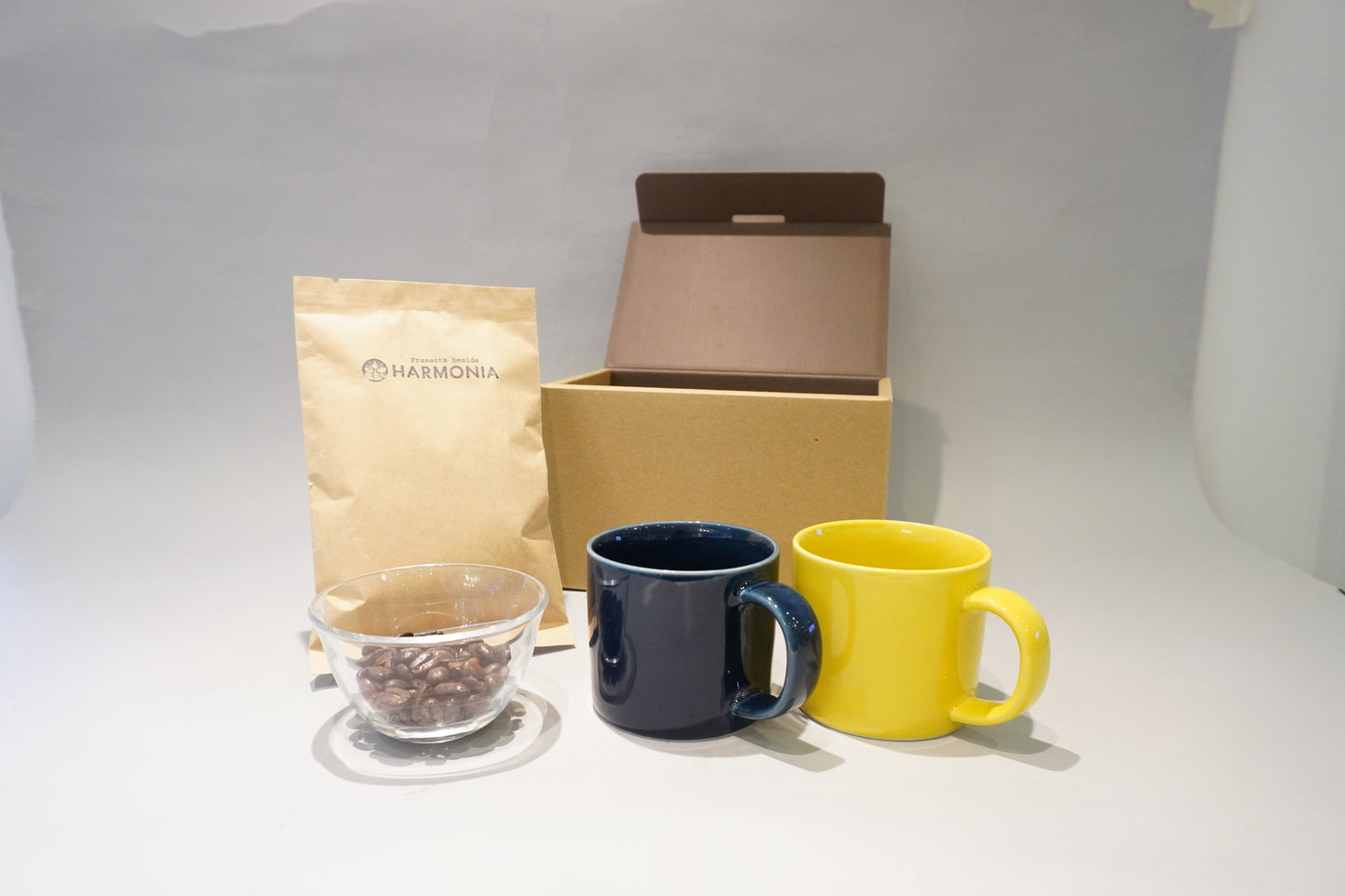 HARMONIAオリジナルコーヒー豆とマグカップ<波佐見焼mug250ペア>セット