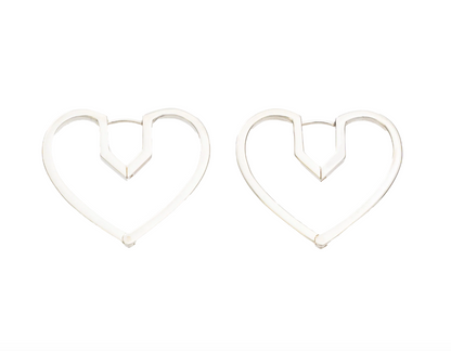 Hug Heart Hoop Pierce M-Silver-