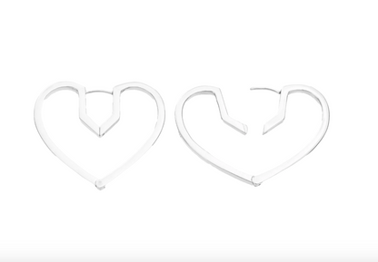Hug Heart Hoop Pierce M-Silver-