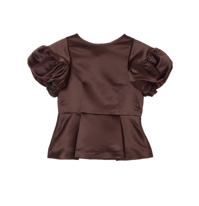 サテンボリュームトップス