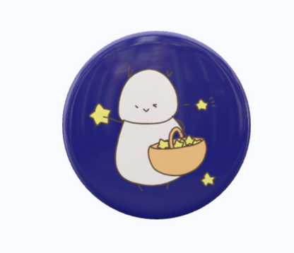 ヴィヴィくんとへいわてんグッズ：缶バッジ（小サイズ・あいいろ・ほし）