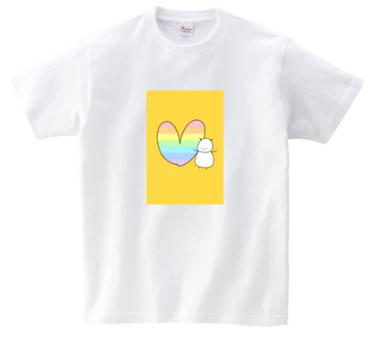 ＜受注アイテム＞ヴィヴィくんとへいわてん：Tシャツ（カラフルハート）