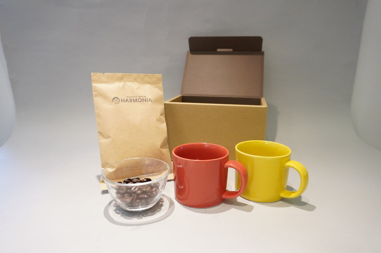 HARMONIAオリジナルコーヒー豆とマグカップ＜波佐見焼mug250ペア＞セット