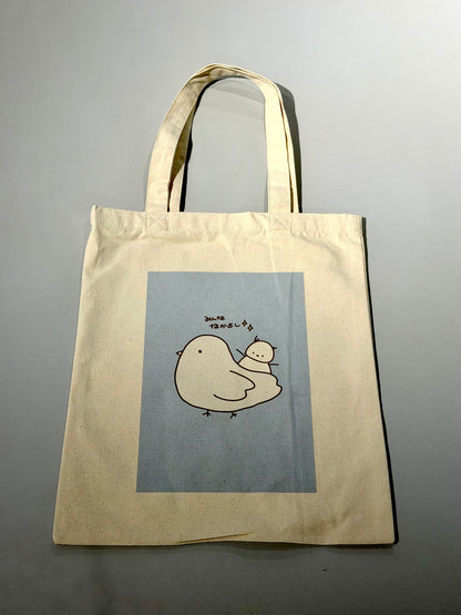 へいわてんグッズ：トートバッグ（あお・ハト）