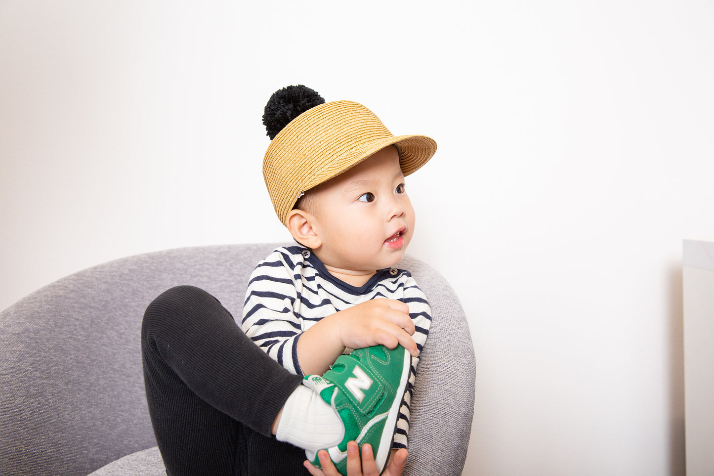 Baby Big Pom Braid Cap