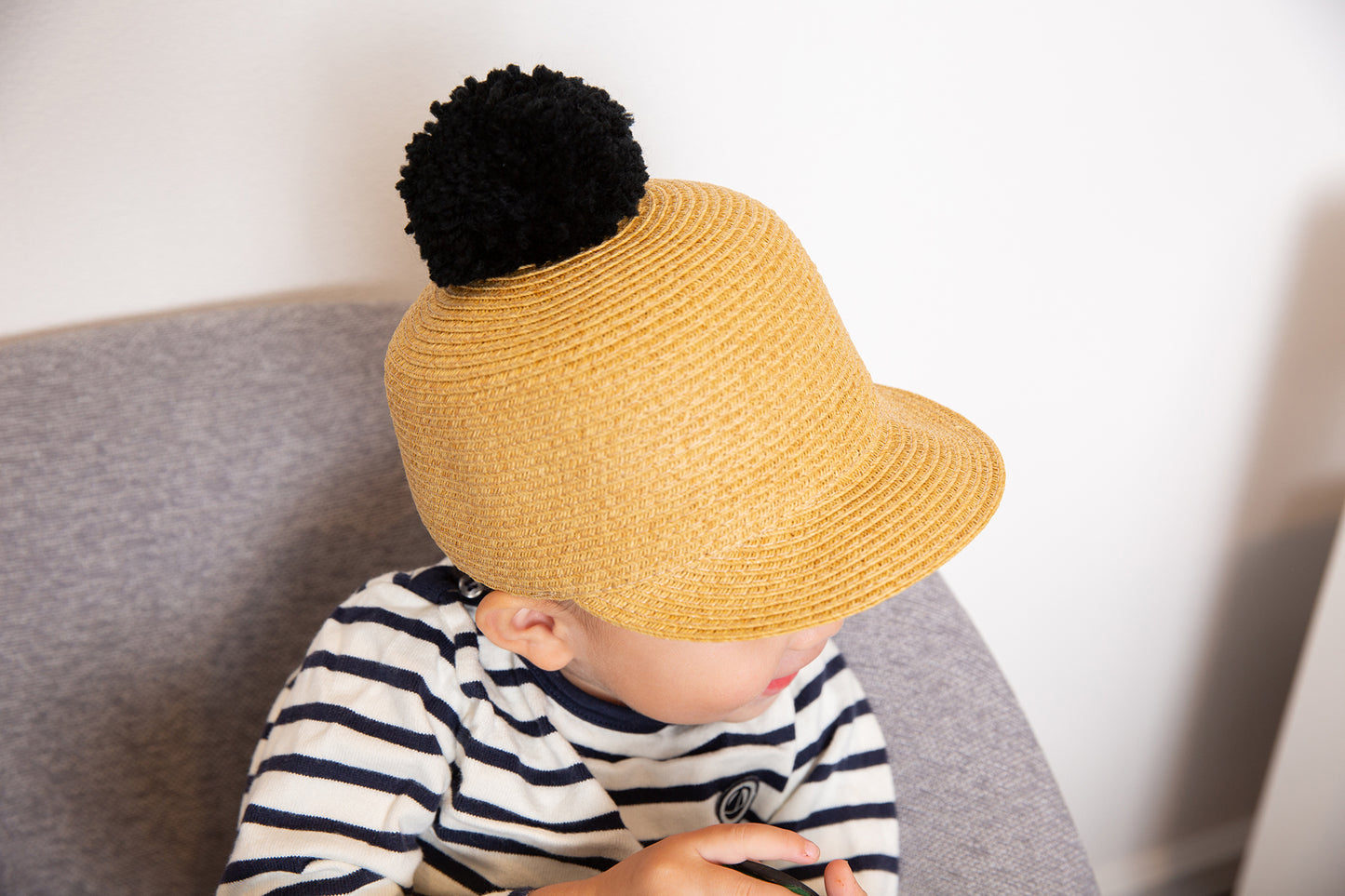 Baby Big Pom Braid Cap